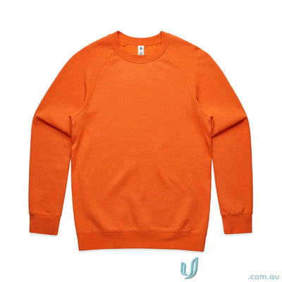 Orange crewneck sweatshirt from AS Supply Crew, perfect for workwear or uniforms
