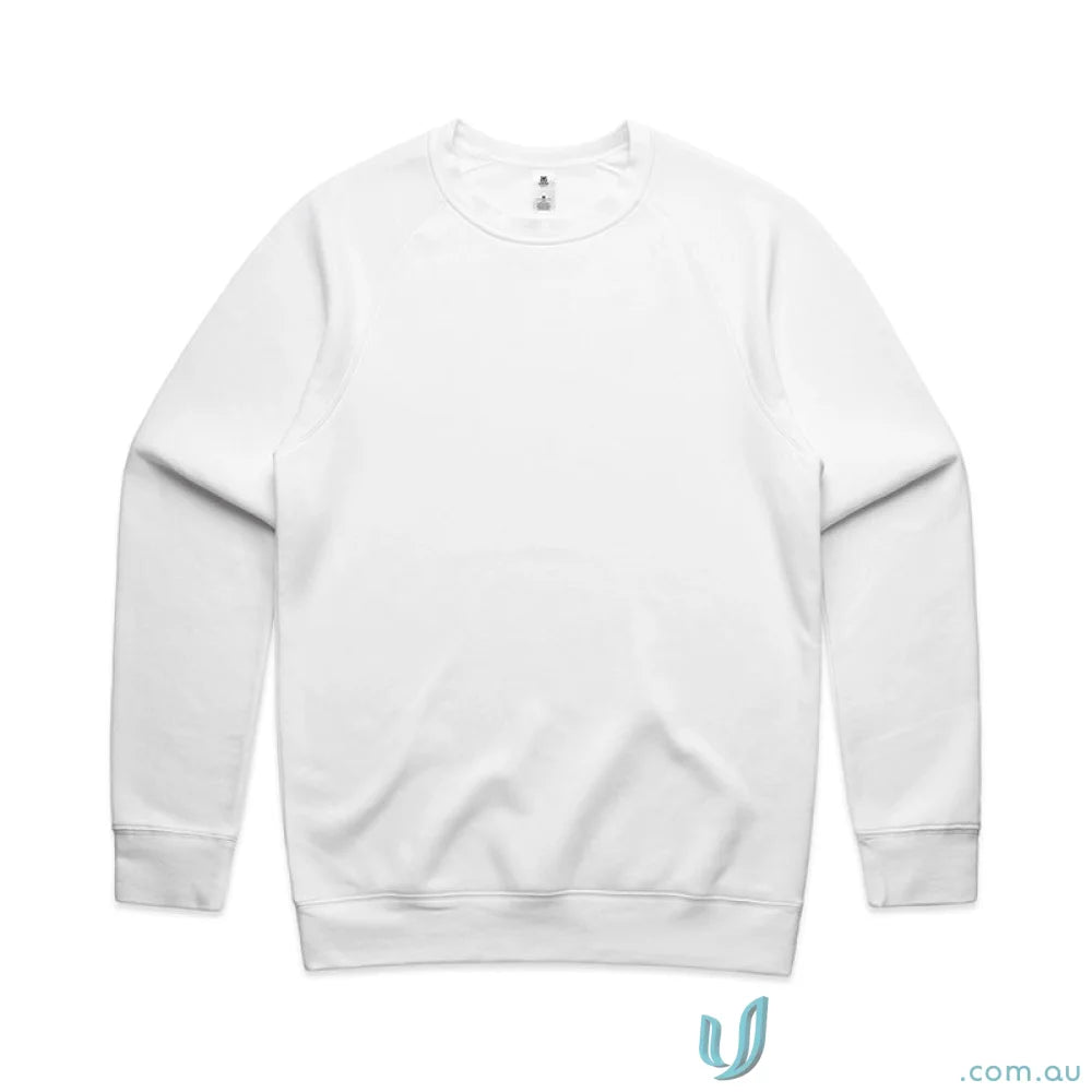 White crew neck sweatshirt from AS Supply Crew, perfect for work uniforms or workwear