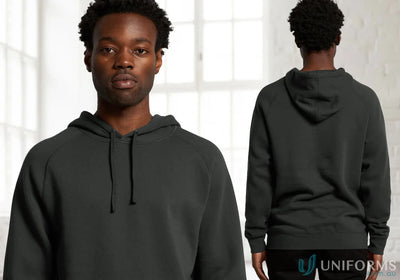 Dark gray AS Supply Hoodie made with polyester anti-pill fleece, regular fit