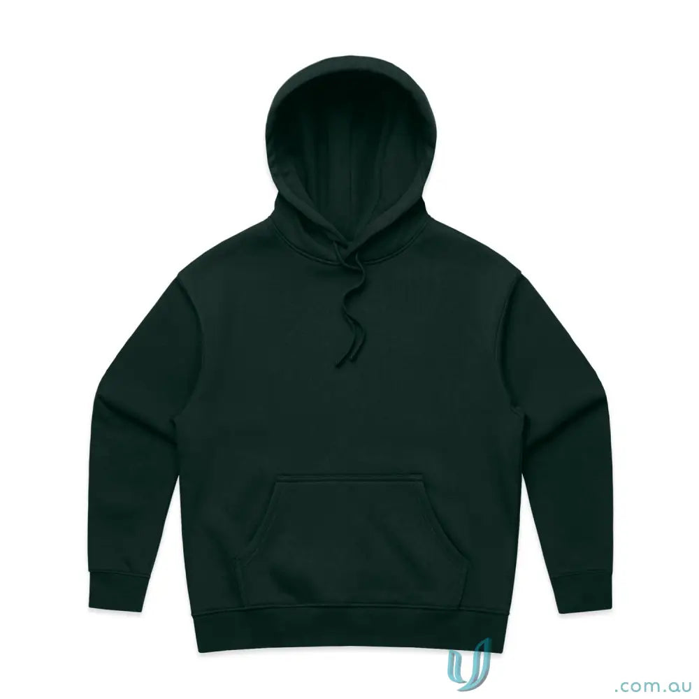 Dark green women’s heavy hoodie with a heavy weight and cozy hood details