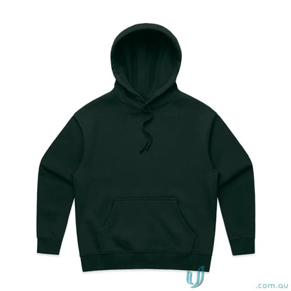 Dark green women’s heavy hoodie with a heavy weight and cozy hood details