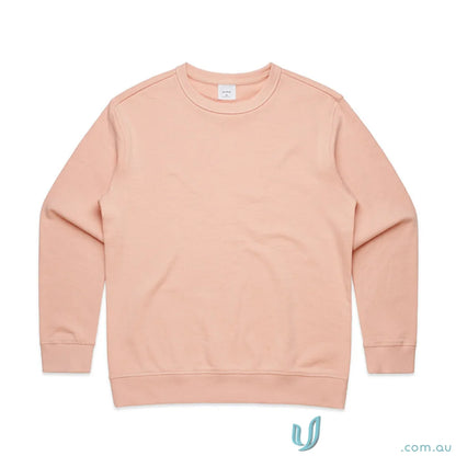 Peach-colored crewneck sweatshirt from AS Womens Premium Crew ideal for work uniforms or workwear