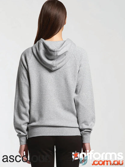 Gray hooded sweatshirt from AS Womens Zip Hoodie, perfect for sports uniforms or workwear