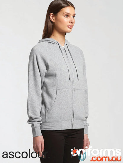 Gray zip-up hoodie from AS Womens Zip Hoodie perfect for casual wear and workwear