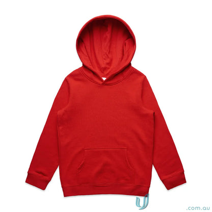 Red hooded sweatshirt from AS Youth Supply Hoodie, perfect for casual wear or workwear