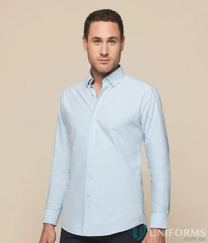 Light blue Ashton Cotton Oxford Shirt, contemporary fit oxford shirt for uniforms