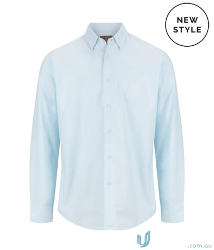Light blue Ashton Cotton Oxford Shirt in contemporary fit perfect for uniforms