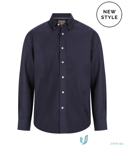 Navy Ashton Cotton Oxford Shirt, contemporary fit oxford for uniforms and casual wear