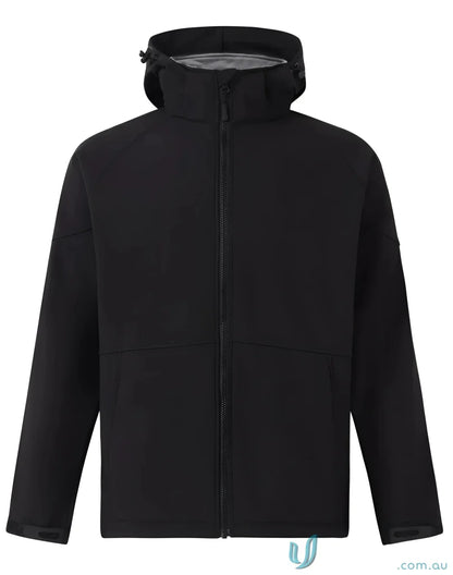 Black hooded Aspen Softshell Hooded Jacket with four-way stretch, JK33 Aspen style