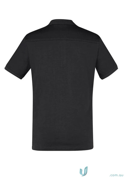 Black short-sleeved Aston Polo in cotton jersey knit from Biz Collection Aston
