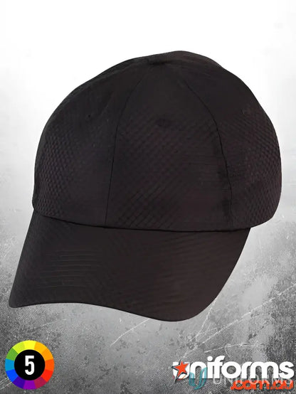 Black textured baseball cap from Winning Spirit Athletic CH20 Athletic Mesh Cap collection
