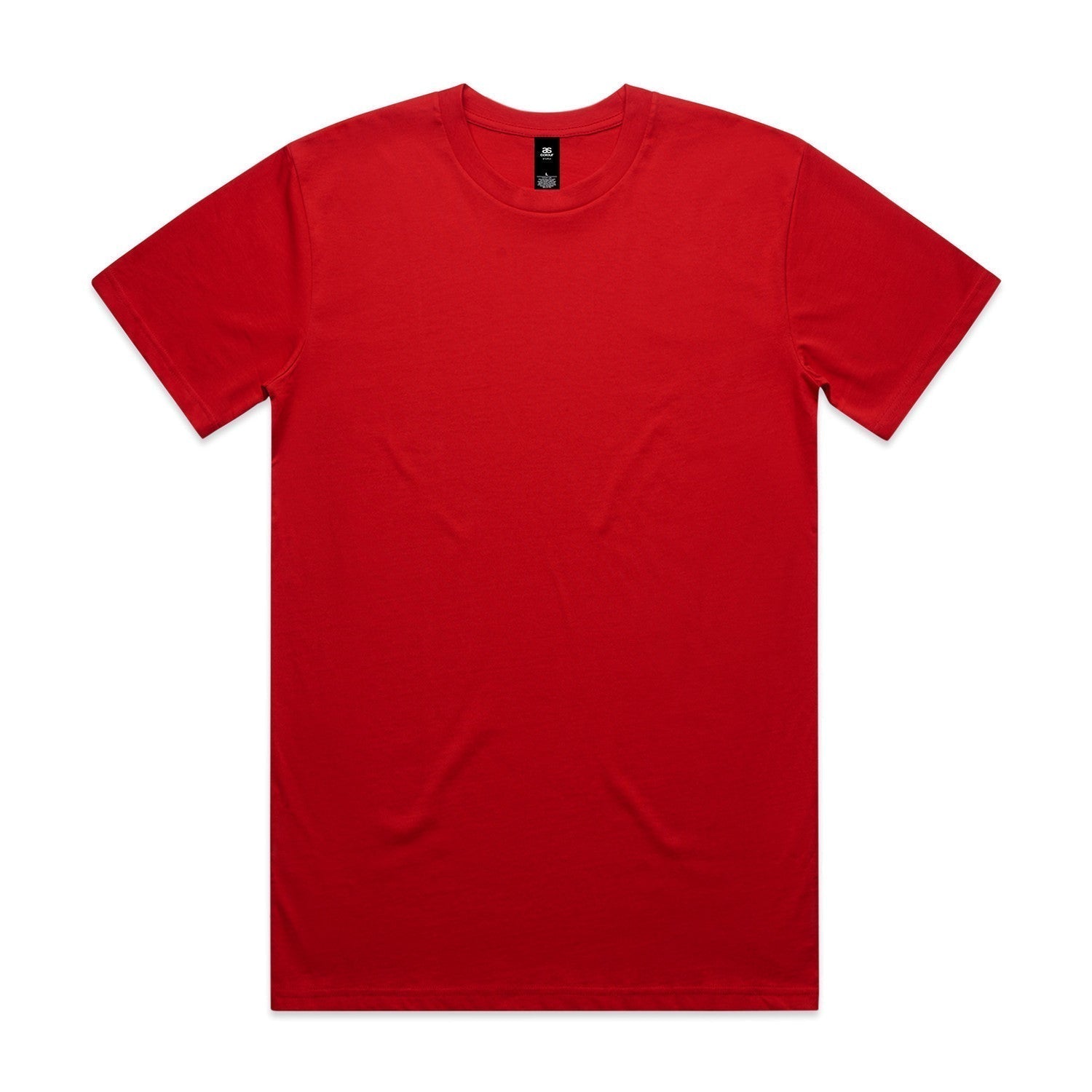 Vibrant red Atlan DTF planett staple tee mens short sleeve cotton shirt