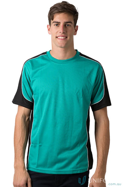 Man wearing Auburn Adults Tee with cooldry moisture management technology