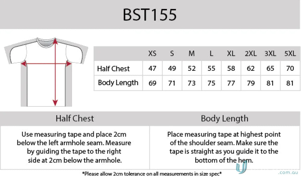Auburn Adults Tee T-shirt sizing chart with CoolDry moisture management tech