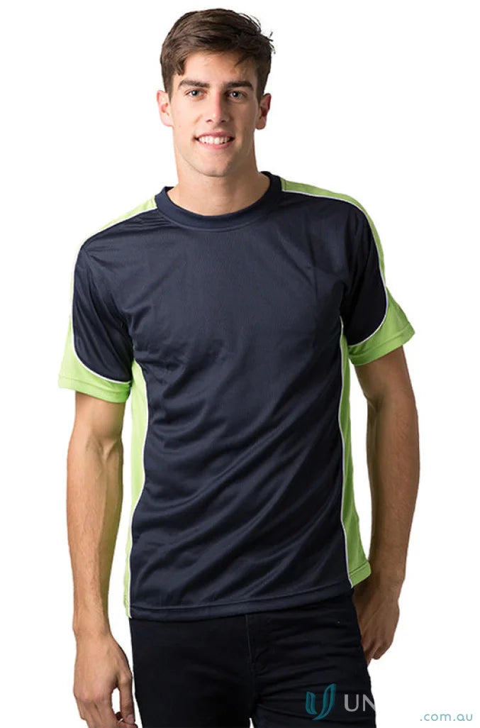 Man in Auburn Kids Tee with cooldry moisture and moisture management tech bst156k