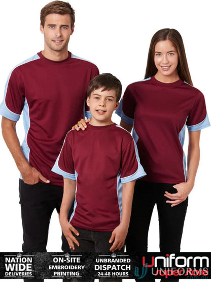Matching maroon and light blue Auburn Kids Tee with cooldry moisture management tech