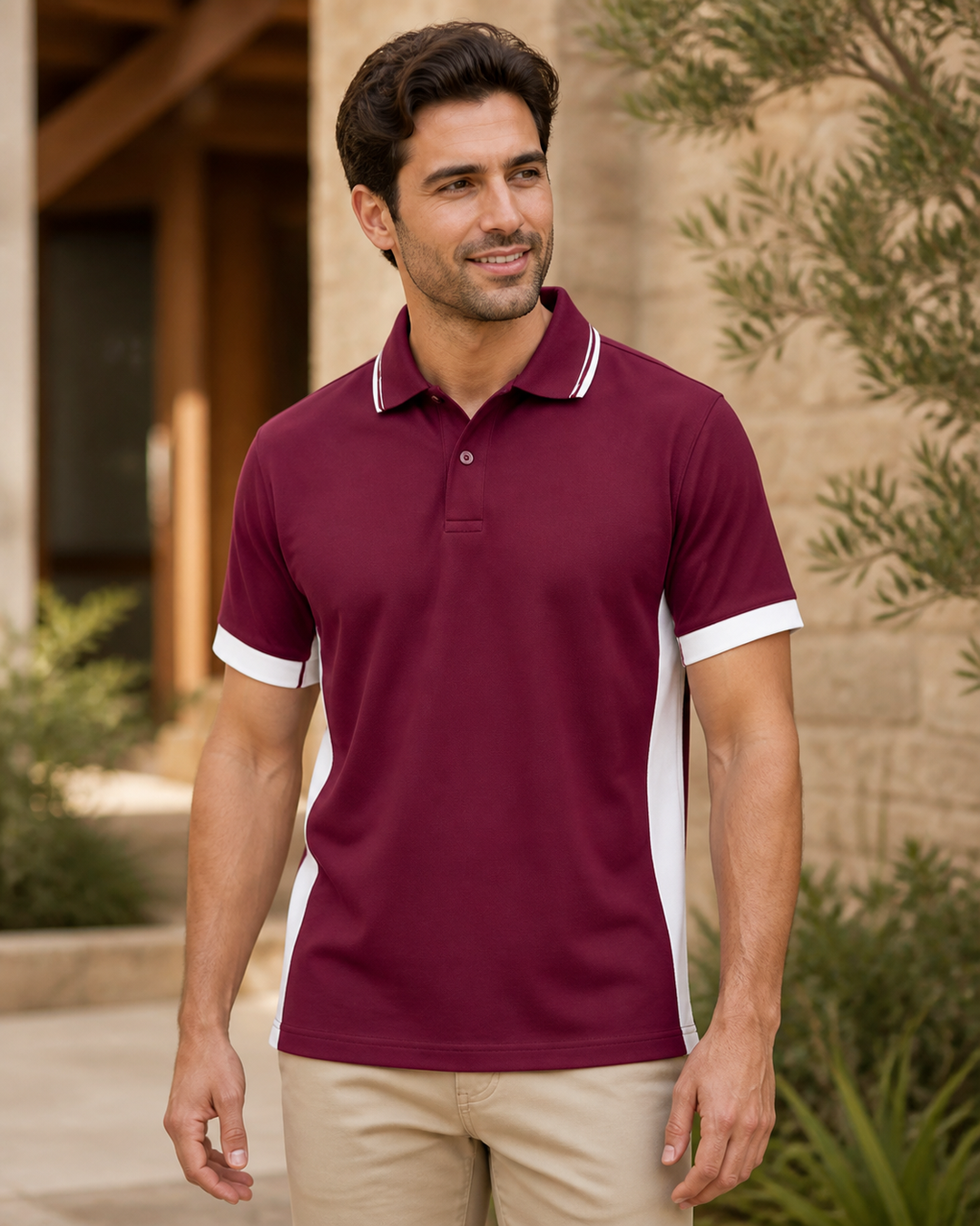Auburn Multi Polo on male model