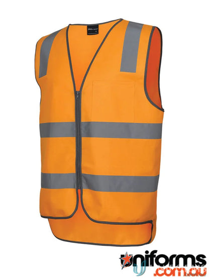 Orange safety vest with reflective stripes for Australian Rail PPE and work uniforms