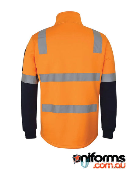 Orange and navy safety jacket with reflective tape from AUST Rail Half Zip D/N Fleece Sweater for Australian rail uniforms