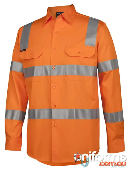 Orange AUST Rail HiVis work uniform shirt with sun protection and high visibility fit