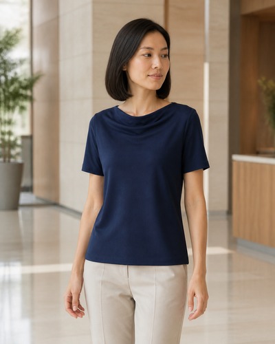 Ava Knit Top with Softly Draped Neckline