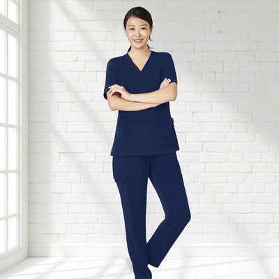 Biz Collection CSP943LL Avery Ladies Slim Leg Scrub Pant in Navy
