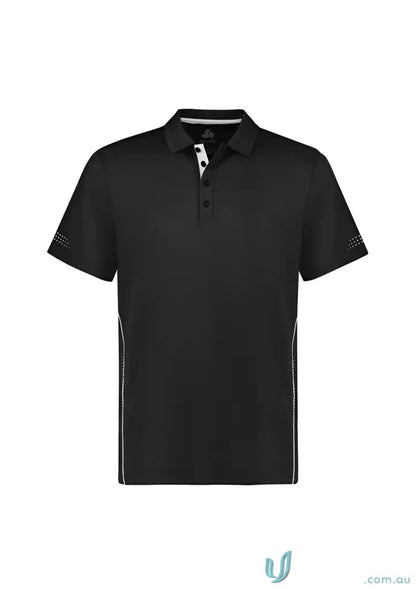 Black short-sleeved Balance Polo shirt for all-day comfort from p200ms Biz Men’s collection