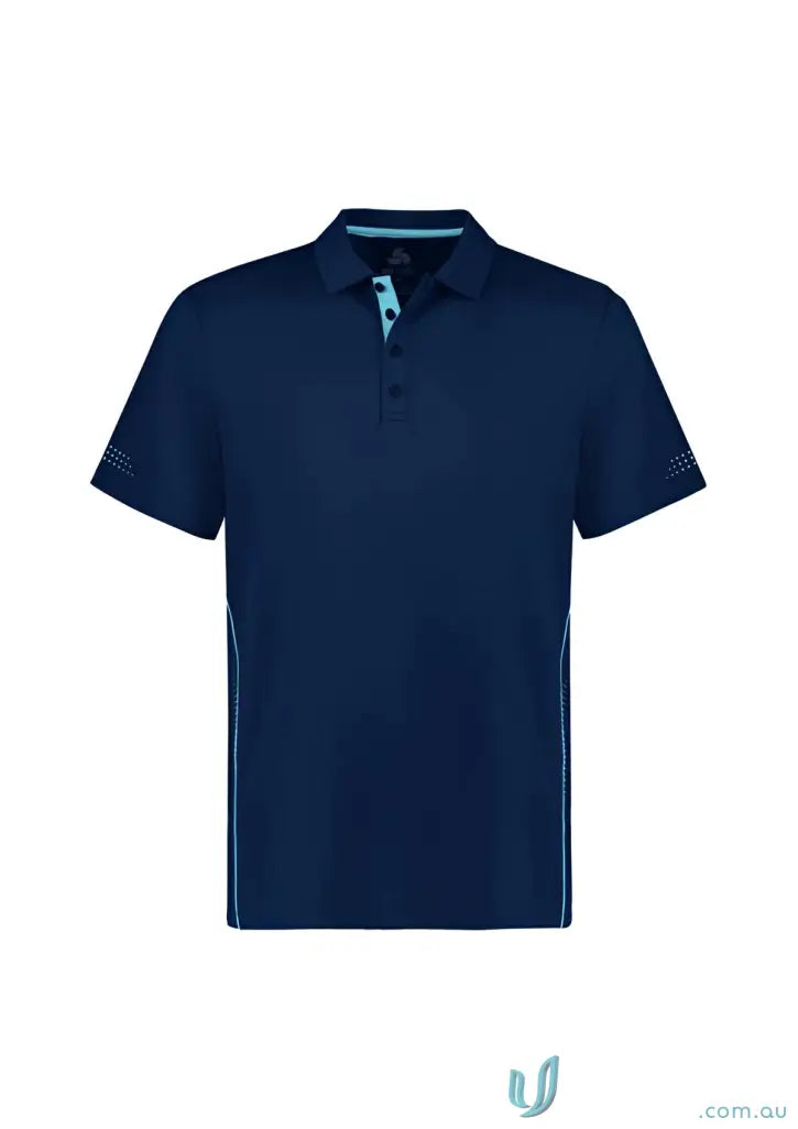 Navy blue short-sleeved Balance Polo shirt perfect for p200ms biz men’s all-day comfort