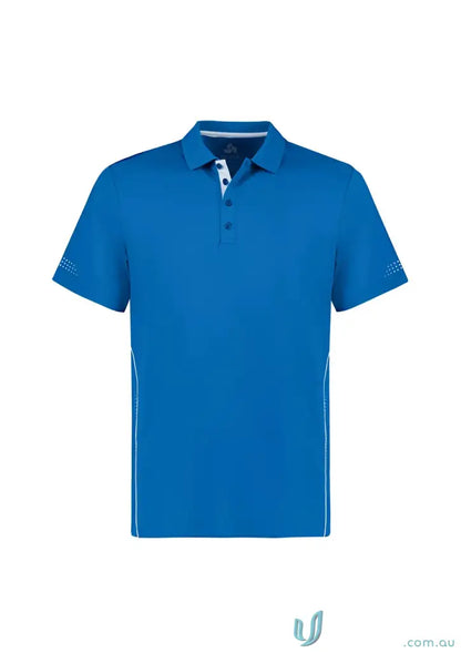 Blue short-sleeved polo shirt from Balance Polo for p200ms Biz Men’s all-day comfort