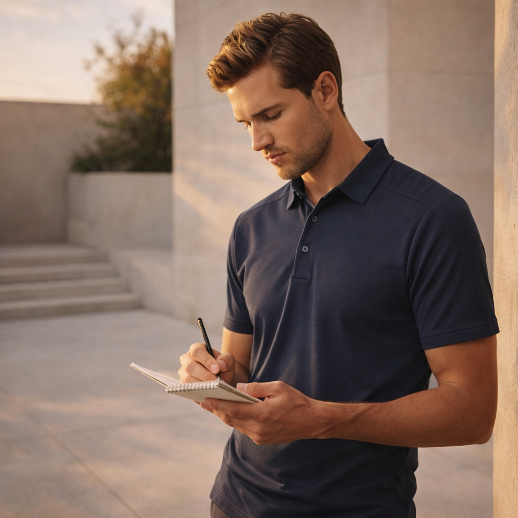 Bamboo charcoal ps87 navy polo shirt front view