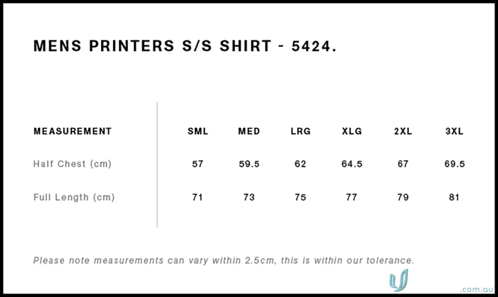 Men’s barbers shirt size chart for quality workwear from [manufacturer name]