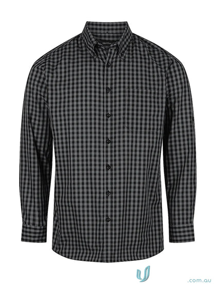 Black and gray checkered Barrett Long Sleeve Shirt, perfect long sleeve shirt style
