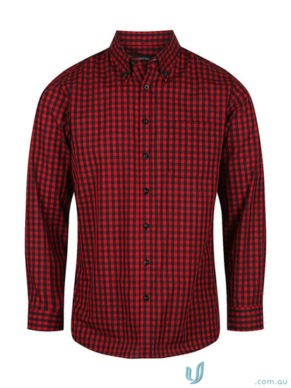 Red and black checkered Barrett Long Sleeve Shirt, stylish long sleeve shirt for men