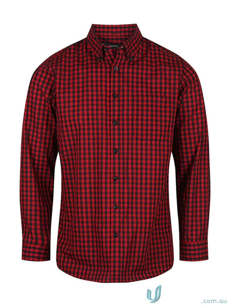 Red and black checkered Barrett Long Sleeve Shirt, stylish long sleeve shirt for men