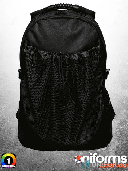 Basket Backpack with black design and mesh pocket, perfect for heavy duty bag orders