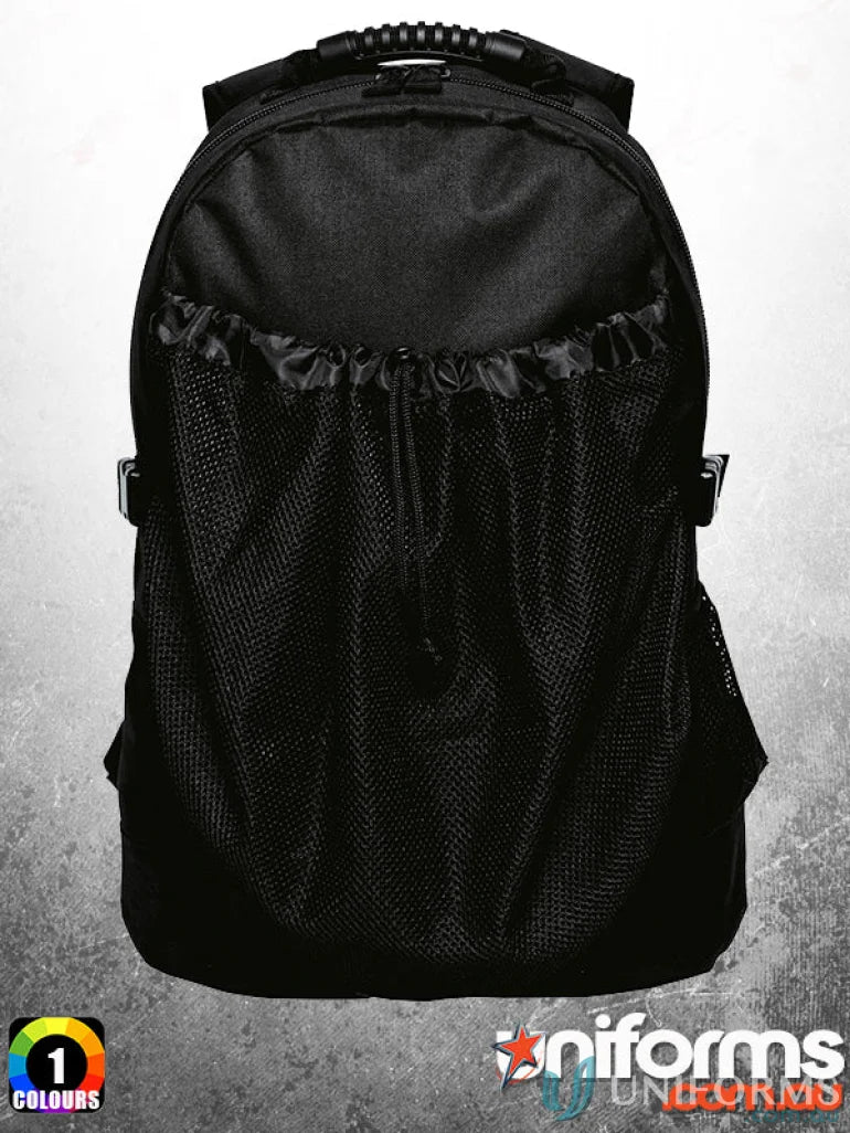 Basket Backpack with black design and mesh pocket, perfect for heavy duty bag orders
