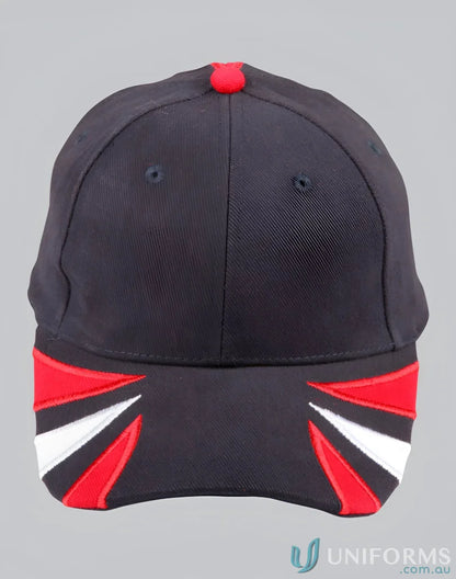 Black Bathurst Cap with red and white accents, perfect for spider cap uniforms