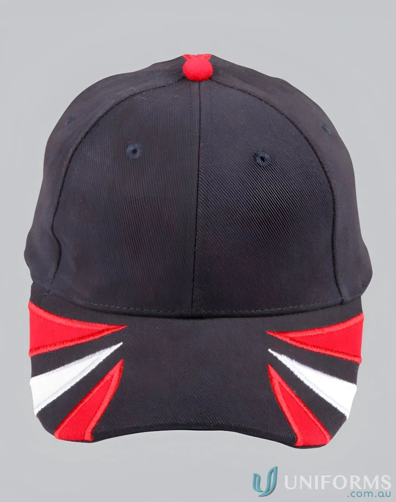 Black Bathurst Cap with red and white accents, perfect for spider cap uniforms