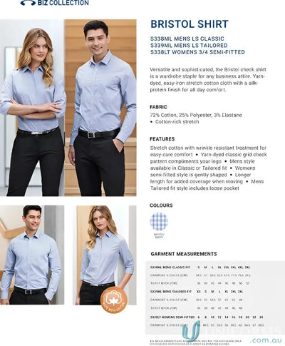 Bristol classic collection Beaumaris Classic LS Shirt for a professional appearance