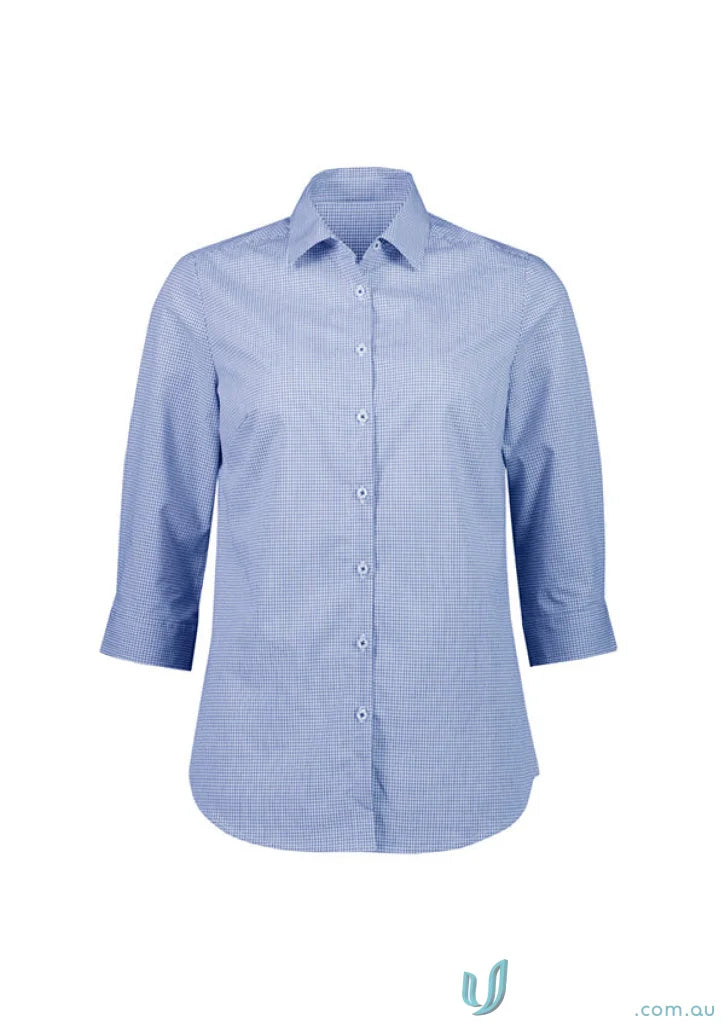 Beaumaris Ladies 3Q Shirt with grid check pattern bristol shirt valiant in style