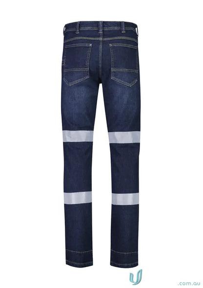 Dark blue Bio Motion Taped Stretch Jean with reflective stripes for ultimate stretch workwear
