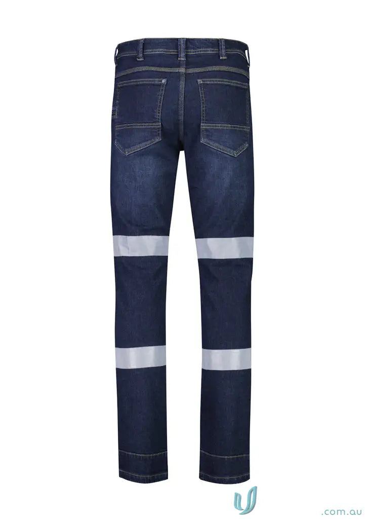 Dark blue Bio Motion Taped Stretch Jean with reflective stripes for ultimate stretch workwear