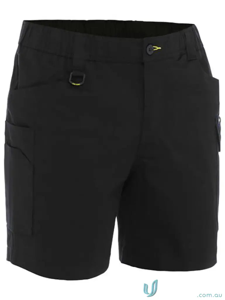 Black work shorts from Bisley Stretch Cotton Elastic Waist Cargo collection