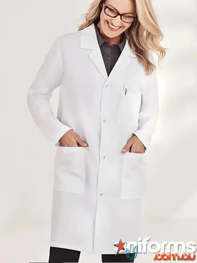 White Biz Collection Adult Lab Coat made with lab coat h132ml natural stretch fabric