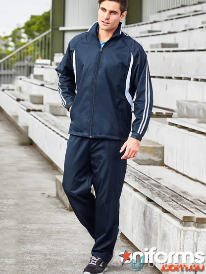 Biz Collection unisex navy blue flash pant tp3160 with white side panels and elastic waistband