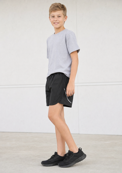 ST511K Tactic Kids Shorts in Black with reflective leg detail for school sport teams