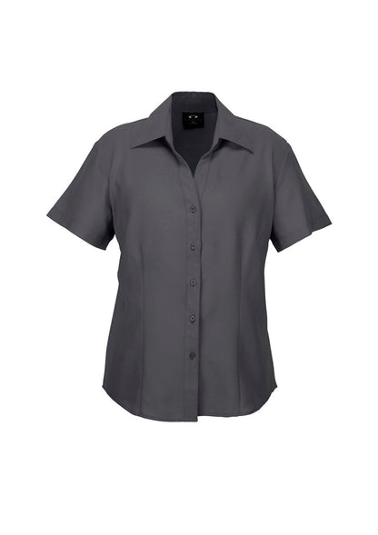Biz Ladies Plain Oasis SS Shirt - Charcoal / 06 - shirts