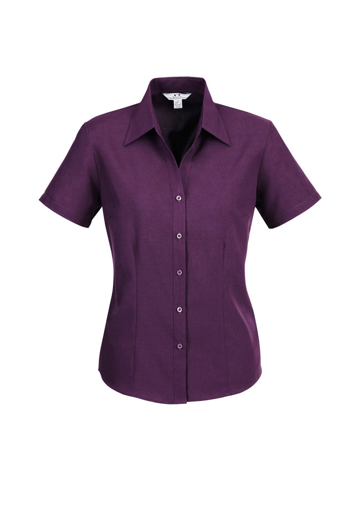 Biz Ladies Plain Oasis SS Shirt - Grape / 06 - shirts
