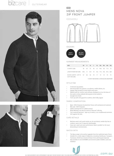 Men’s Nova Zip jacket with multiple pockets, perfect winter workwear piece, zip jumper