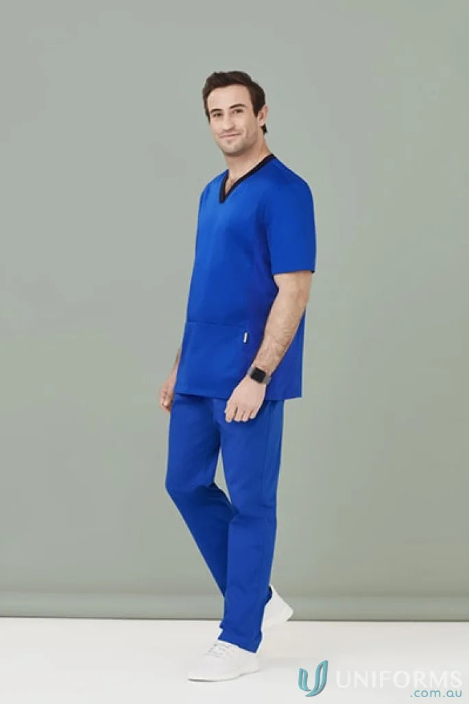 Blue Riley Straight Scrub Pant with a comfy straight leg fit for medical professionals